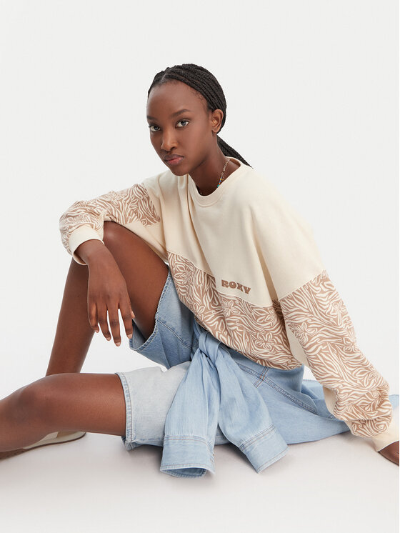 Roxy Roxy Μπλούζα ERJFT05040 Μπεζ Relaxed Fit