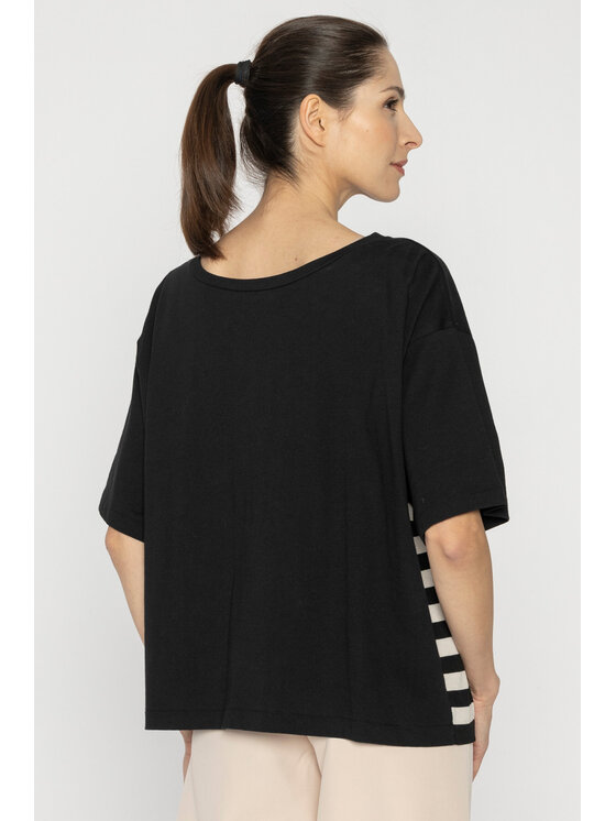 Deni Cler Milano Deni Cler Milano T-Shirt T-DC-T210-D2-20-95-1 Czarny Oversize