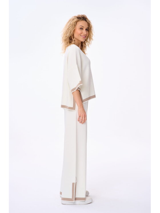 blue shadow blue shadow Spodnie damskie Mars Écru Regular Fit