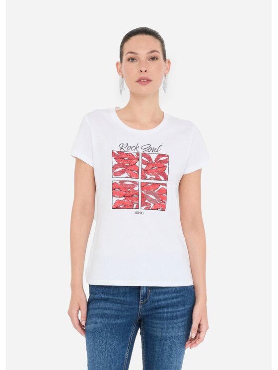 Liu Jo Liu Jo T-shirt UF5265JS923M9942 Bianco Regular Fit
