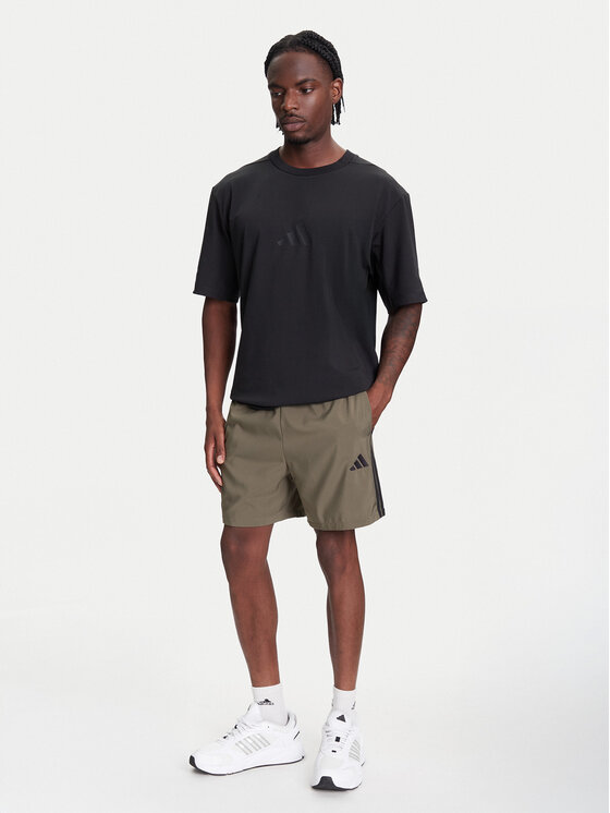 adidas adidas Športové kraťasy Essential 3-Stripes Chelsea JE6434 Kaki Regular Fit