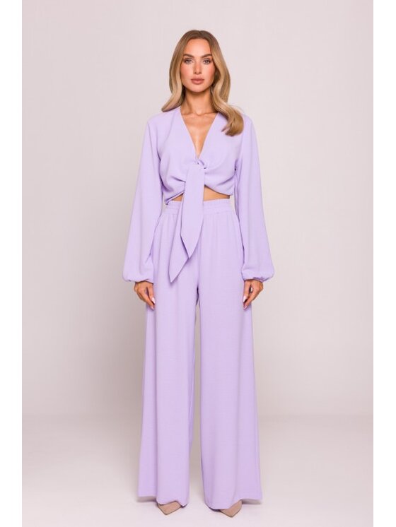 Made of Emotion Made of Emotion Spodnie materiałowe M862 Fioletowy Wide Leg