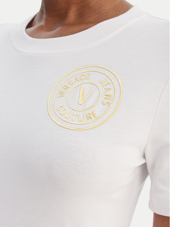 Versace Jeans Couture Versace Jeans Couture Ежедневна рокля 80HAOT02 CJ03T Бял Slim Fit