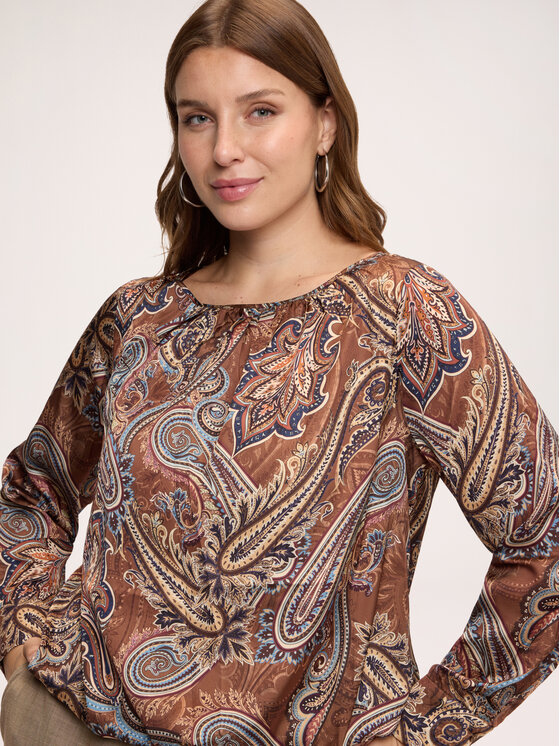 Fiorella Rubino Fiorella Rubino Bluzka 2165T002554N0V2 Brązowy Regular Fit