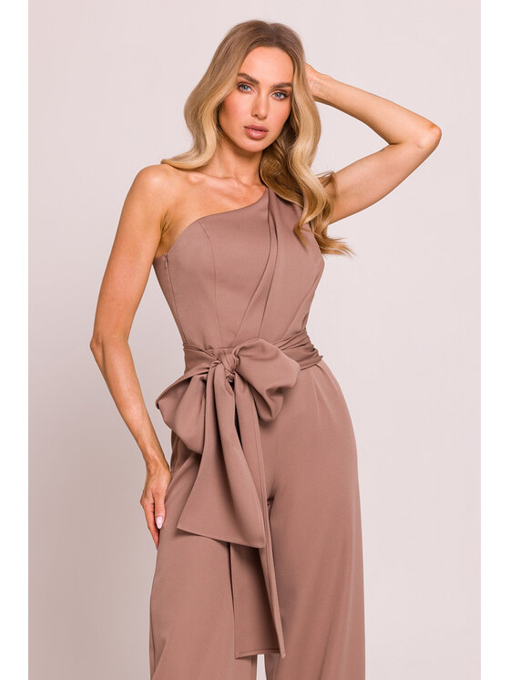 Made of Emotion Made of Emotion Kombinezon M845 Brązowy Sexy Straight Fit