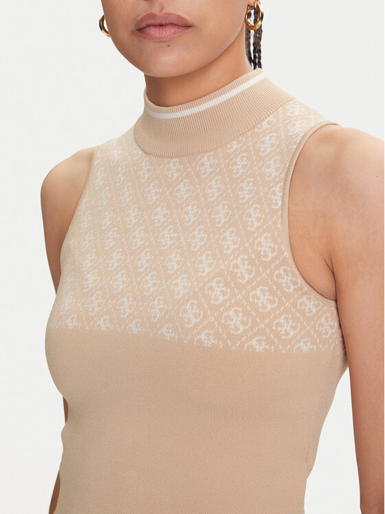 Guess Guess Πουλόβερ W3YR26 Z37K0 Μπεζ Slim Fit