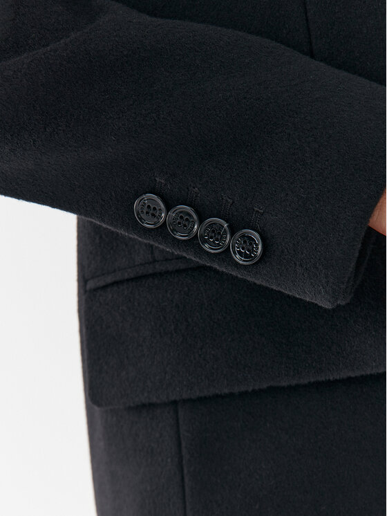 BOSS Boss Palton de lână Catara 50501019 Negru Slim Fit