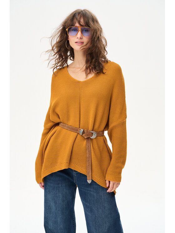 blue shadow blue shadow Sweter Danthe Żółty Regular Fit