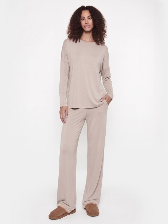 BASICLO BASICLO Longsleeve W-2309-689 Beżowy Slim Fit