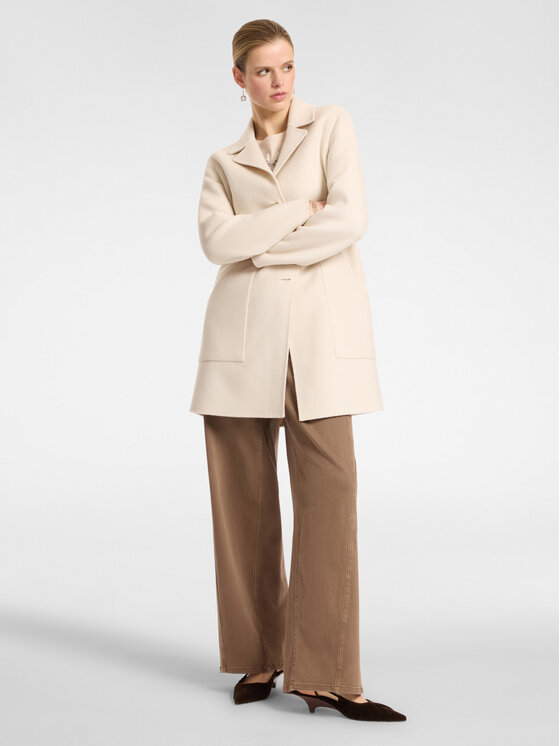 Elena Mirò Elena Mirò Płaszcz zimowy 8134P000044N002 Kremowy Regular Fit