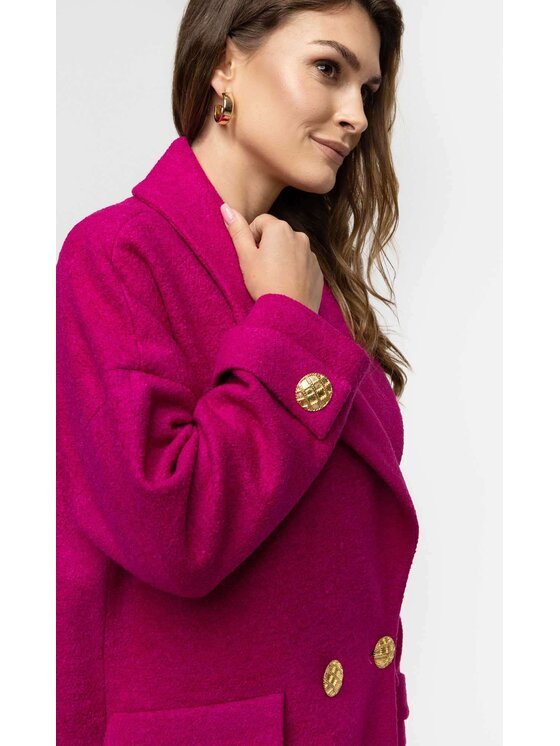 Luisia Luisia Płaszcz STELLA Różowy Classic Fit