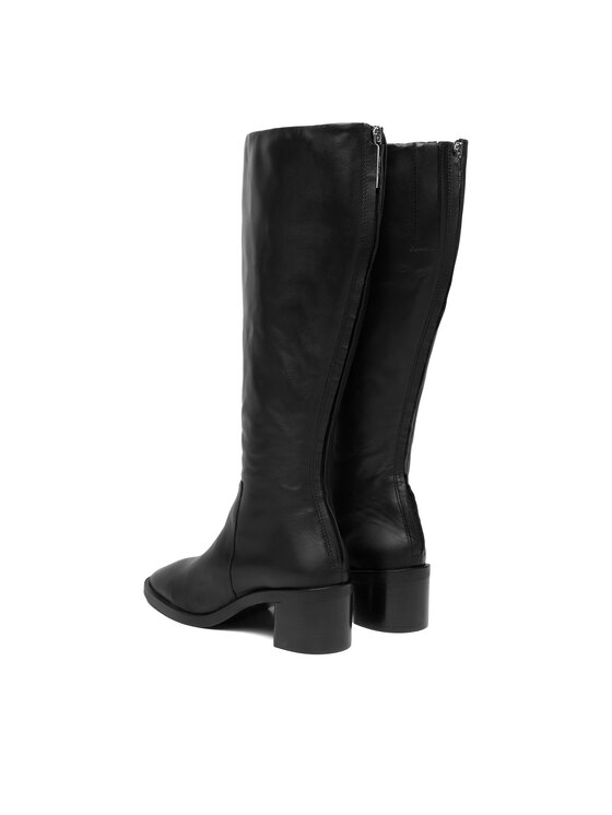 Calvin Klein Calvin Klein Čižmy Block Heel Knee Boot Lth HW0HW02812 Čierna