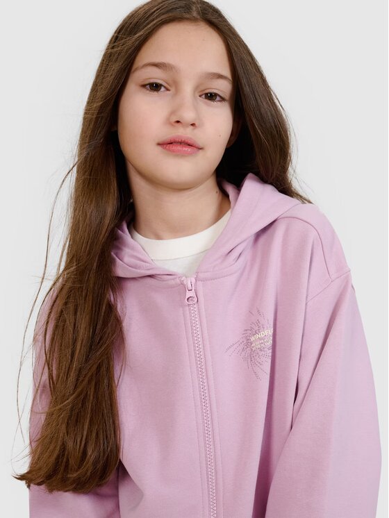 4F 4F Mikina 4FJWspring_summer_2025TSWSF1482 Světle fialová Loose Fit