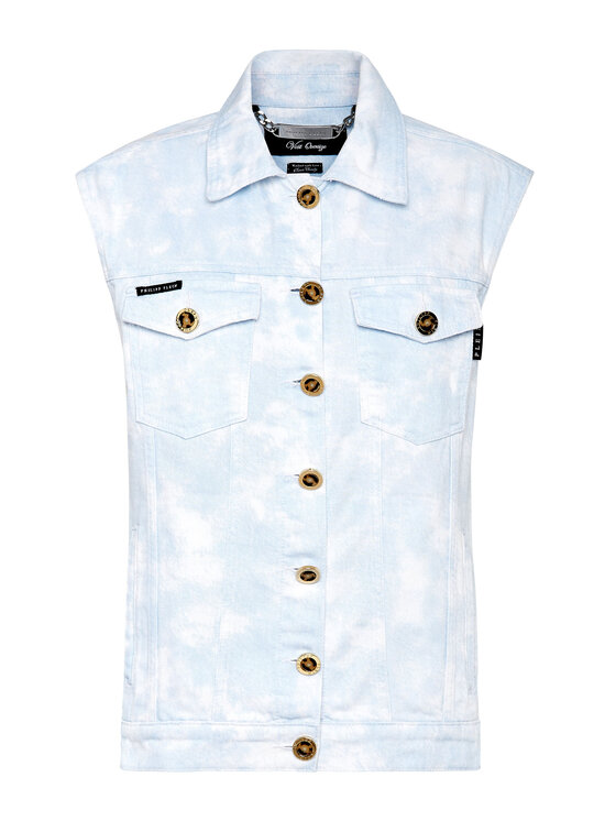 PHILIPP PLEIN PHILIPP PLEIN Kamizelka 30434 Niebieski Regular Fit