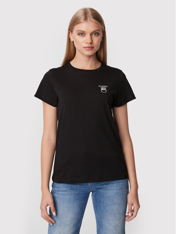 Pinko Pinko T-Shirt Treviglio 1G17W8 Y7XK Czarny Regular Fit