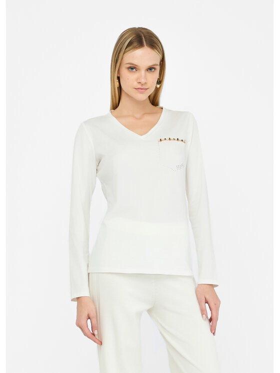 Liu Jo Liu Jo Longsleeve TF5170JS00310103 Bianco Regular Fit
