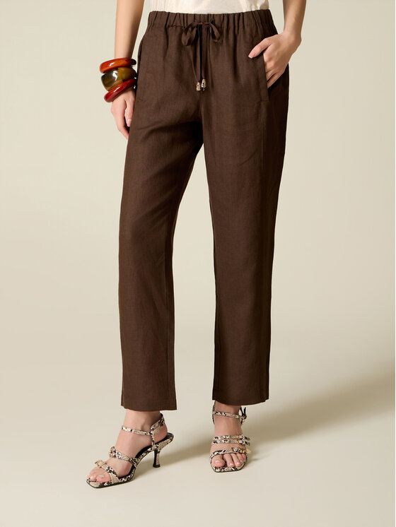 Oltre Oltre Pantaloni di tessuto P061J102597N022 Marrone Regular Fit
