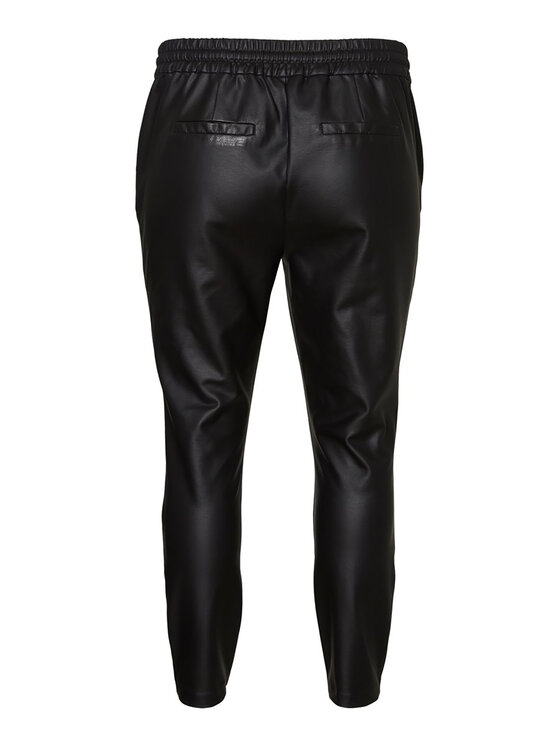 Vero Moda Curve Vero Moda Curve Spodnie z imitacji skóry 10225775 Czarny Regular Fit