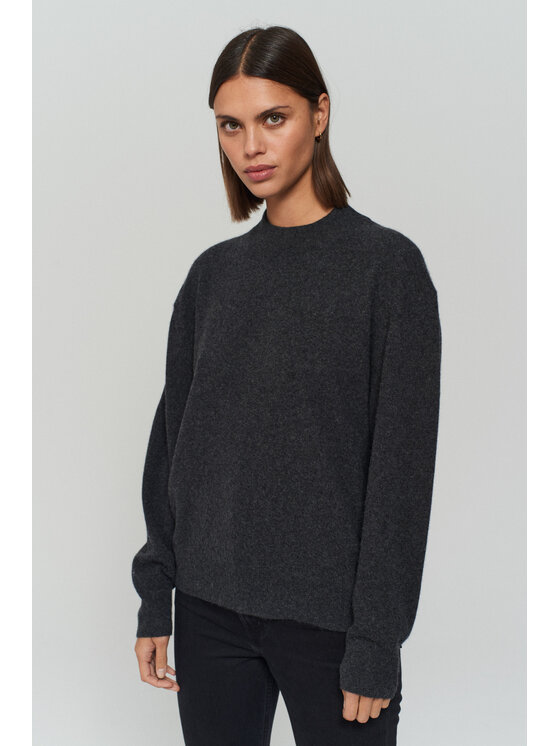 B SIDES B SIDES Sweter MERINO Szary Regular Fit