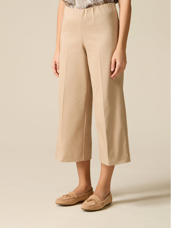Oltre Oltre Spodnie materiałowe P733R009308N002 Kremowy Baggy Fit