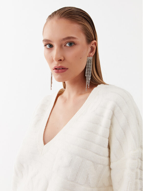 PINKO Pinko Sweter Barbone 101581 A117 Écru Relaxed Fit