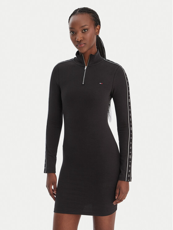 Tommy Jeans Rochie de zi DW0DW22529 Negru Regular Fit