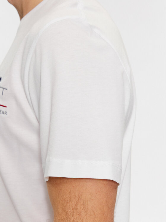 Gant T-Shirt Reg Archive Shield Emb Ss 2067004 Weiß Regular Fit CN9193