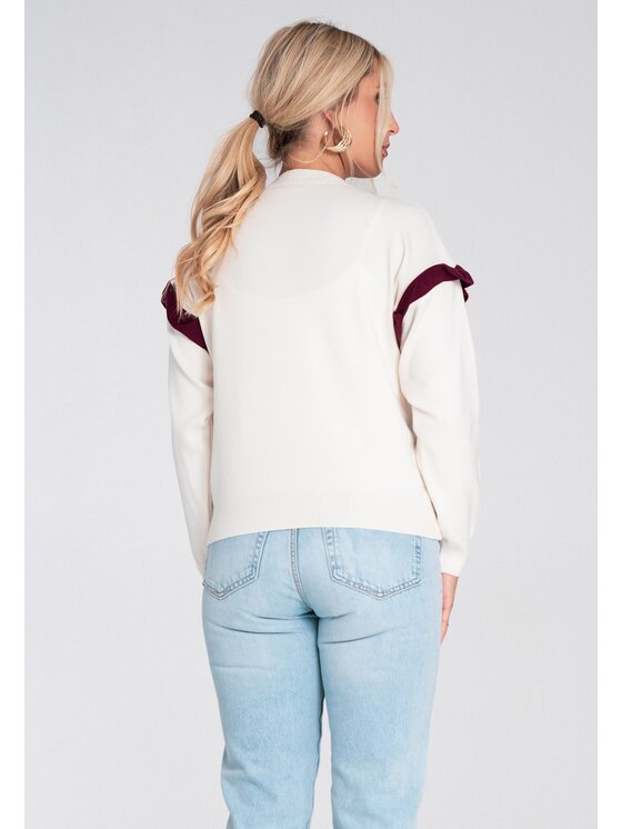 FIGL FIGL Svetr M1242 Bílá Regular Fit