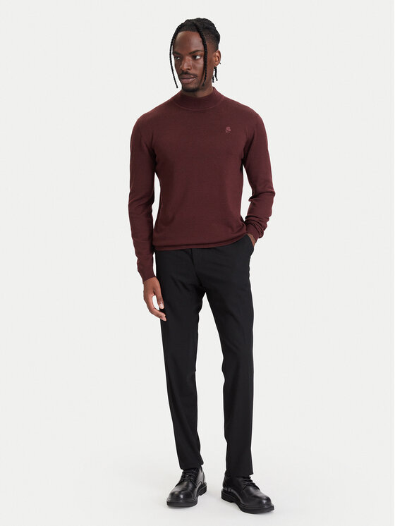 KARL LAGERFELD KARL LAGERFELD Golf 655002 564399 Bordowy Regular Fit