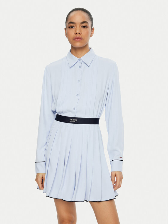 Tommy Jeans Tommy Jeans Rochie tip cămașă DW0DW19474 Albastru celest Regular Fit