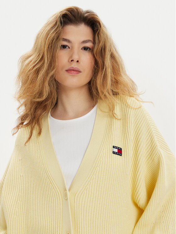 Tommy Jeans Tommy Jeans Kardiganas Essential DW0DW17253 Geltona Relaxed Fit