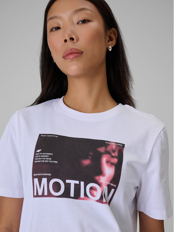 4F 4F T-Shirt SHADOWS ON MARS Biały Relaxed Fit