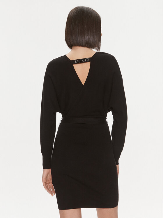 Liu Jo Liu Jo Kootud kleit 5F3031 MS49I Must Slim Fit