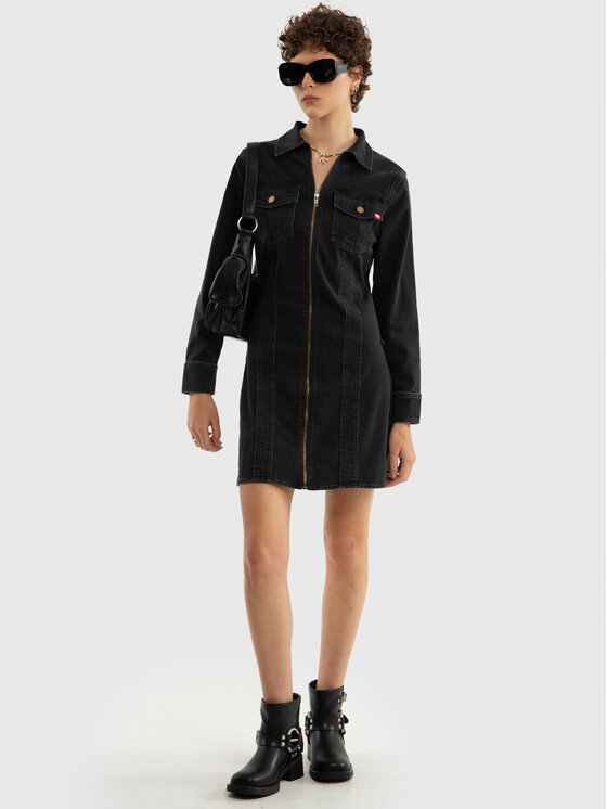 BIG STAR BIG STAR Sukienka codzienna MONTANA_944_340 Czarny Basic Fit