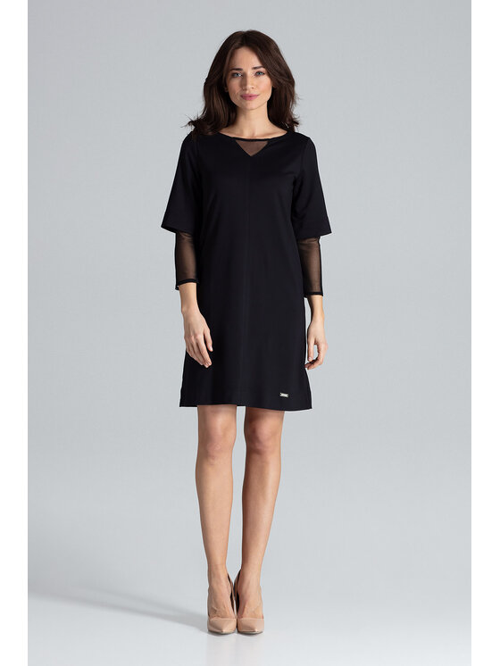 Lenitif Lenitif Vestito L015 Nero Regular Fit