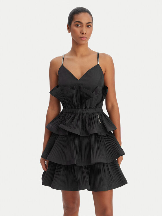 Fracomina Rochie cocktail FQ26SD1007W83101 Negru Regular Fit