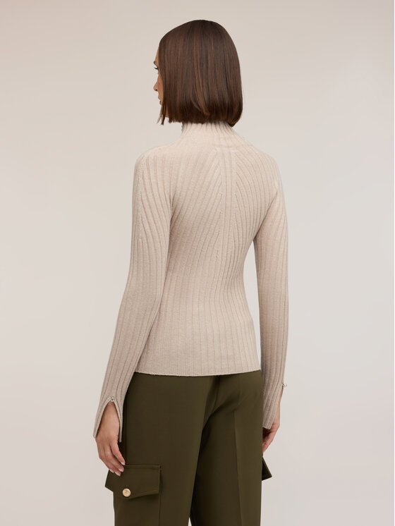 Motivi Motivi Sweter M552W104340N002 Kremowy Slim Fit
