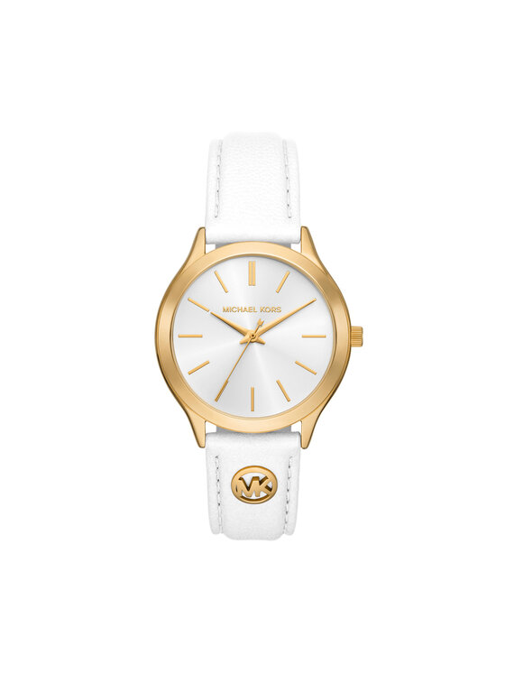 White and gold michael kors watch women's cheap