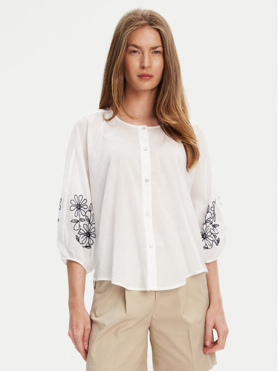 United Colors Of Benetton United Colors Of Benetton Košulja 5VZCDQ0BN Bijela Relaxed Fit