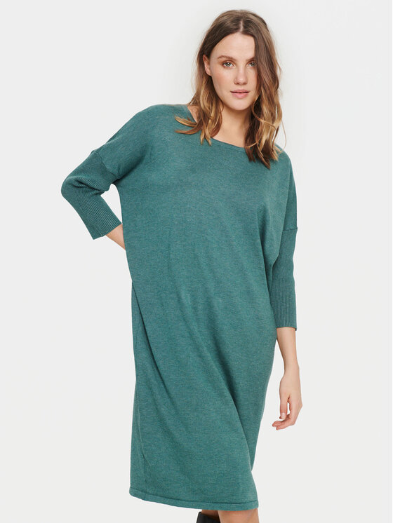 Saint Tropez Saint Tropez Strickkleid 30512181 Grün Casual Fit