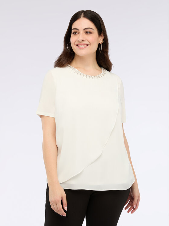 Fiorella Rubino Fiorella Rubino T-shirt G244L008549N011 Bianco A-Line Fit