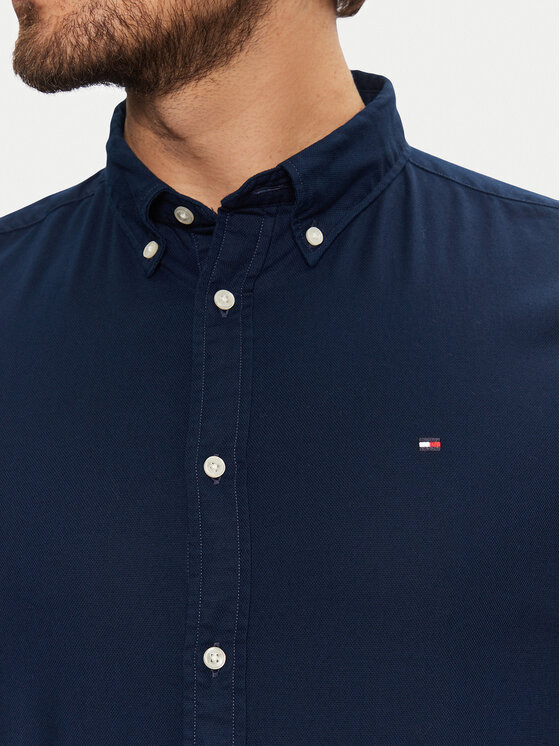Tommy Hilfiger Tommy Hilfiger Marškiniai Flex Dobby MW0MW37578 Tamsiai mėlyna Slim Fit