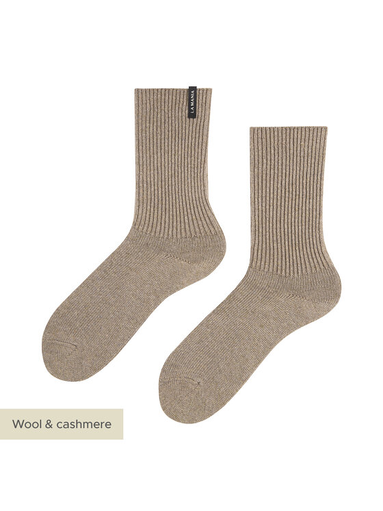 La Mania Skarpety SOCKS 17 BEIGE Beżowy Modivo.pl