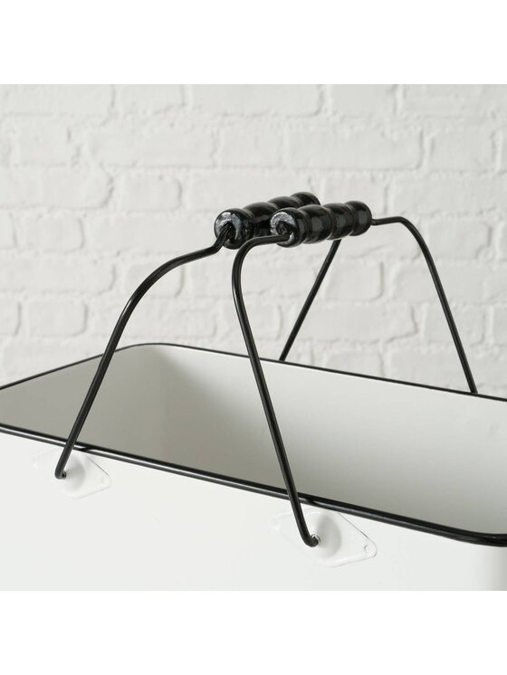 MIAhome MIAhome Kosz metalowy 13x17x30 cm ESTER-II dekoracyjny Biały