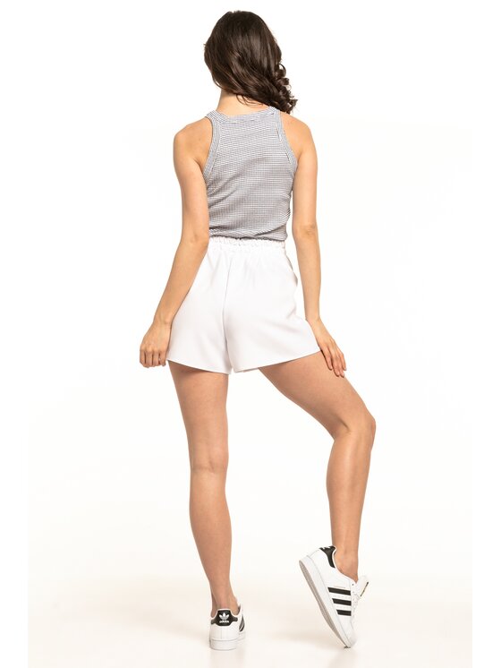 Tessita Tessita Szorty materiałowe T317 Biały Straight Fit