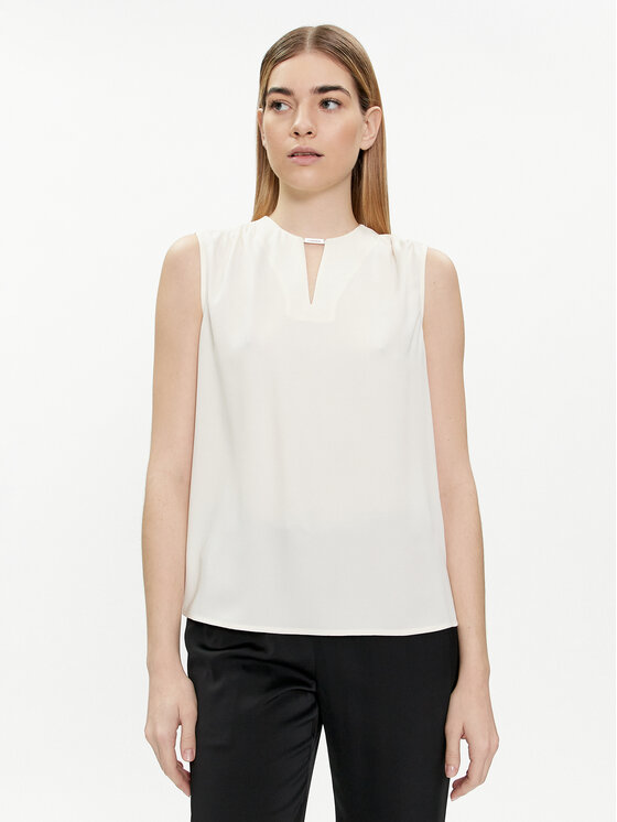 Calvin Klein Calvin Klein Bluse K20K207063 Écru Regular Fit
