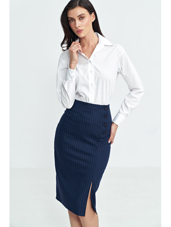 NIFE NIFE Spódnica ołówkowa SP77 Granatowy Regular Fit