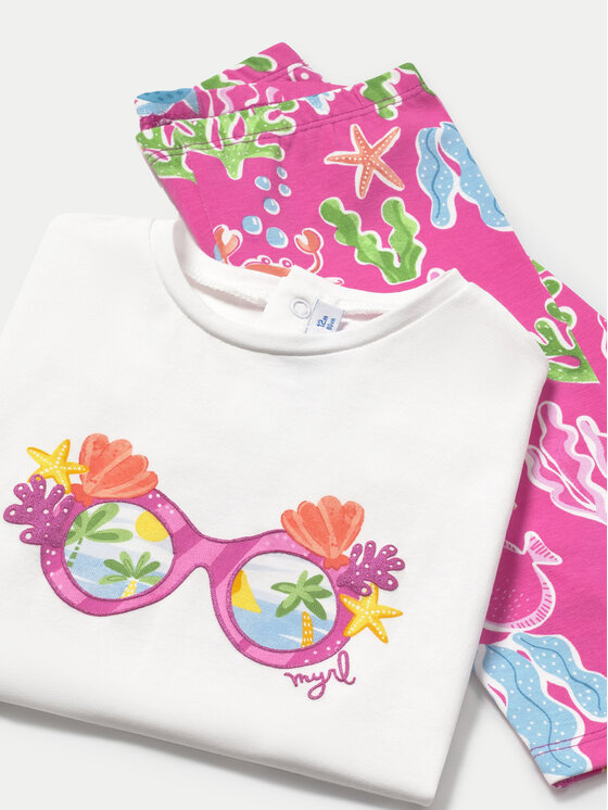Mayoral Mayoral Komplet t-shirt i legginsy 1739 Kolorowy Regular Fit