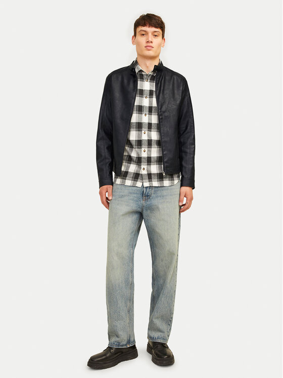 Jack & Jones Jack & Jones Bunda z imitácie kože Dylan 12261195 Čierna Slim Fit