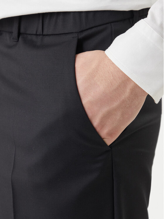 Calvin Klein Calvin Klein Pantaloni din material LV04LF623G Negru Tapered Fit